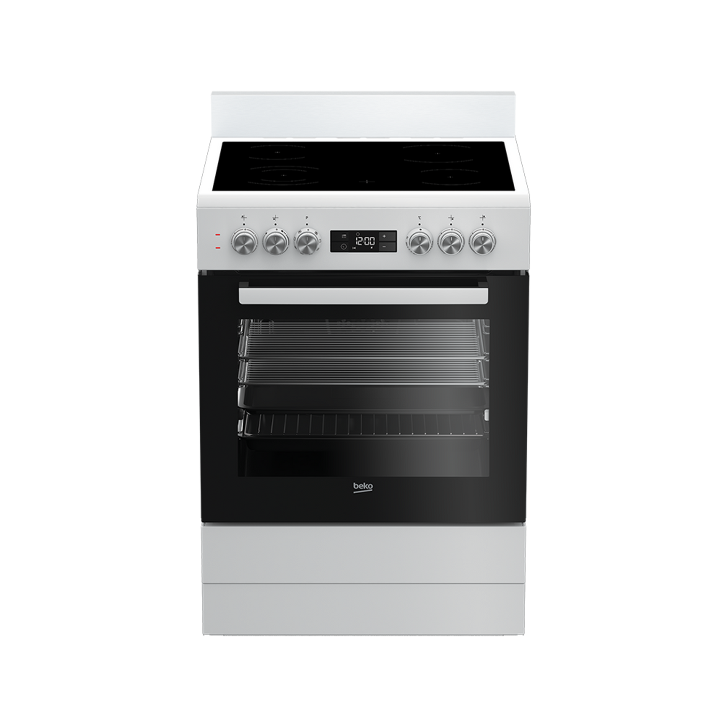 Beko 60cm Vitroceramic White Freestanding Cooker