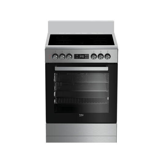 Beko 60cm Vitroceramic S/S Freestanding Cooker